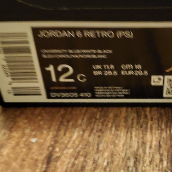 Air Jordan 6 Retro "UNC White" - 12C - Picture 9 of 11